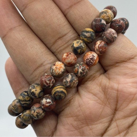 💙 Leopard Skin Jasper Crystal Bracelet 8mm 💙 - Picture 2 of 3